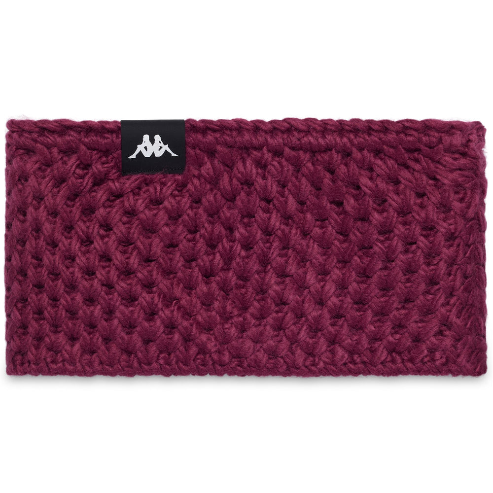 Gorro de punto unisex color ciruela roja con forro polar 02