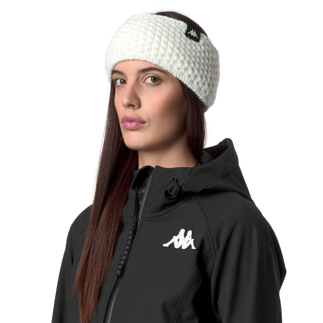 Gorro unisex blanco de punto acrílico con forro polar 01