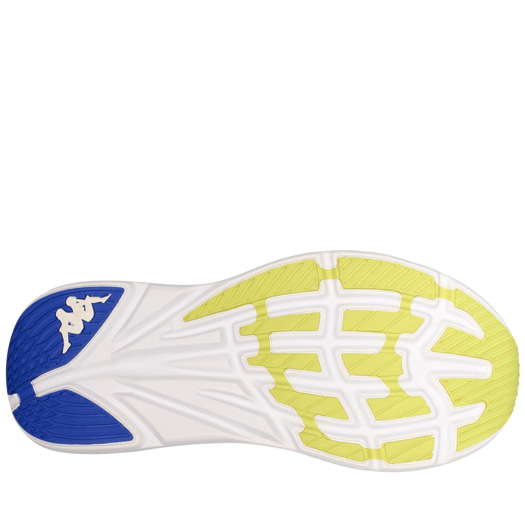 Chaussures de running basses unisexes bleues et vertes à tige jacquard main