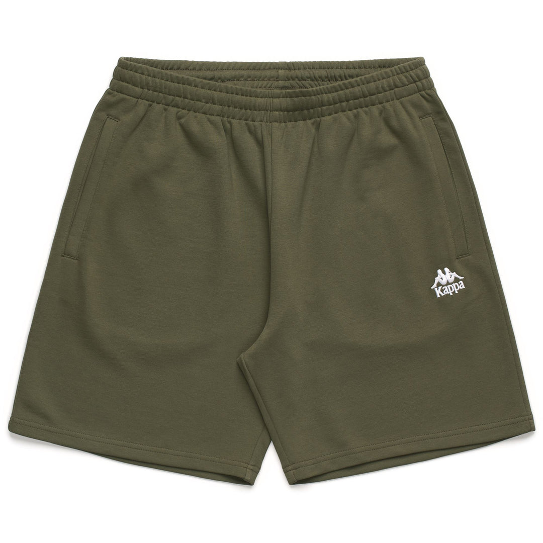 Pantaloncini sportivi da uomo verdi, vestibilità regolare, in cotone biologico. main