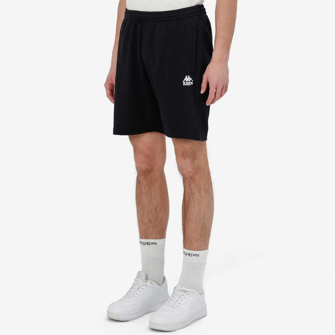 Short de sport noir pour homme, coupe classique, en coton biologique main