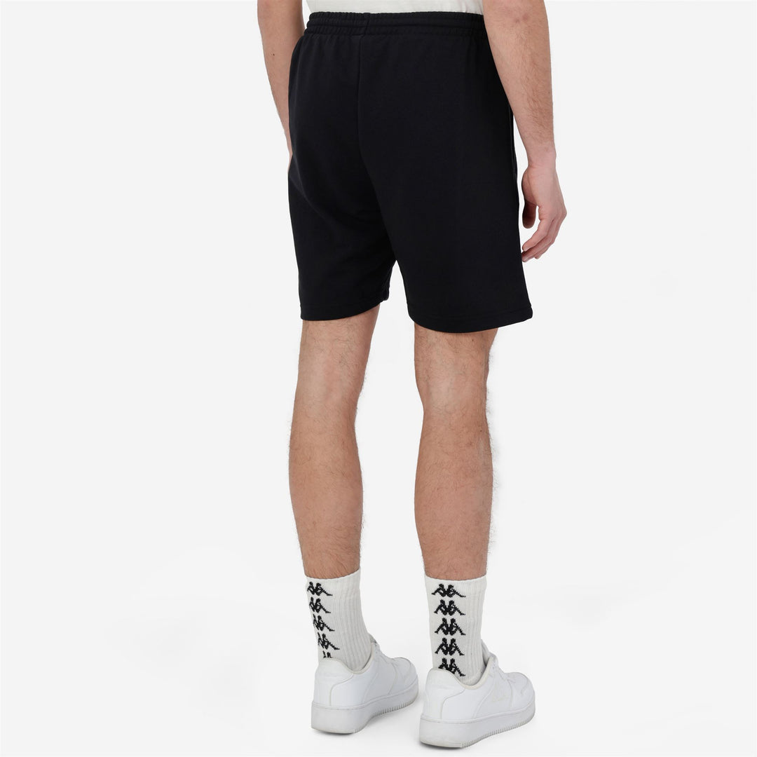 Short de sport noir pour homme, coupe classique, en coton biologique main