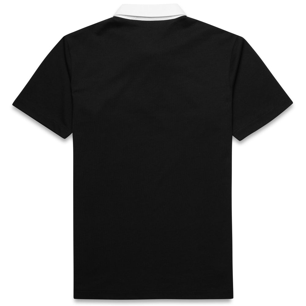 Black White Men's Sport Polo Shirt with Short Sleeves 02