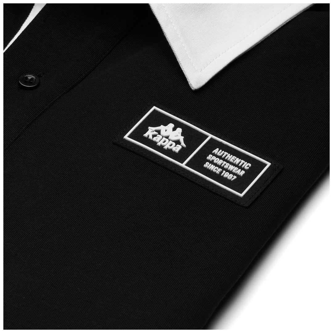 Polo Sportiva Uomo Nera e Bianca con Maniche Corte main