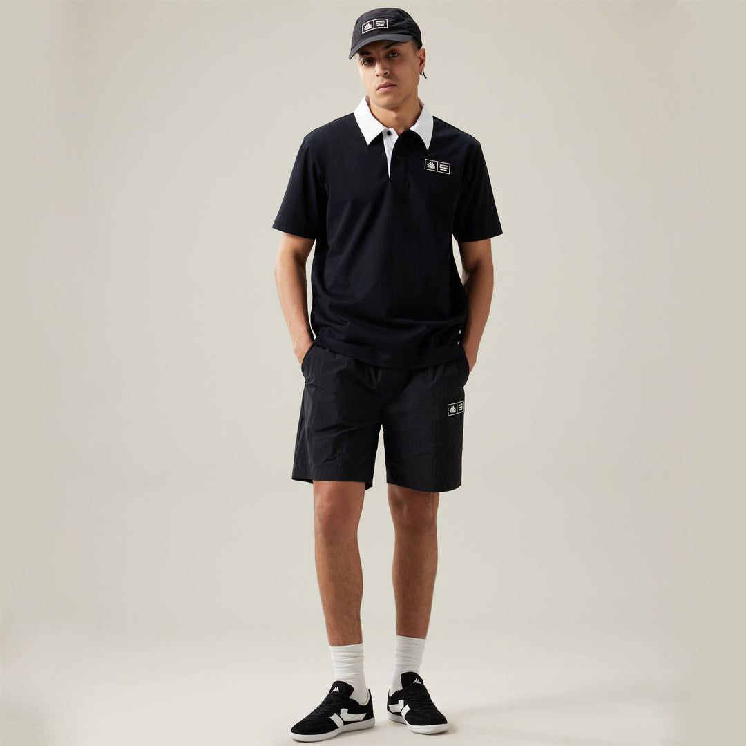 Polo Sportiva Uomo Nera e Bianca con Maniche Corte main