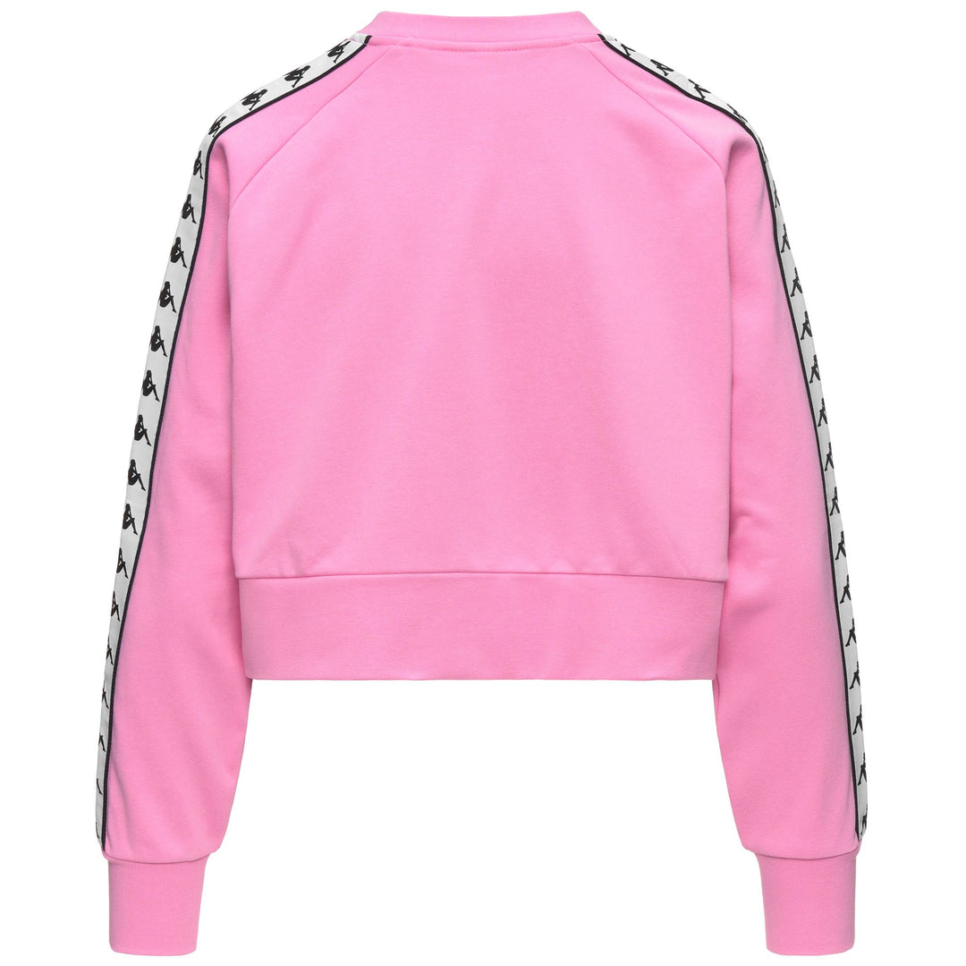Pull polaire oversize rose pour femme avec bande Banta main