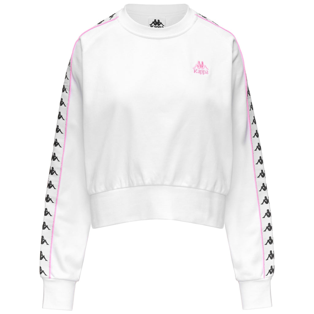White and Pink Women's Oversized Sportswear Fleece Jumper | Kappa