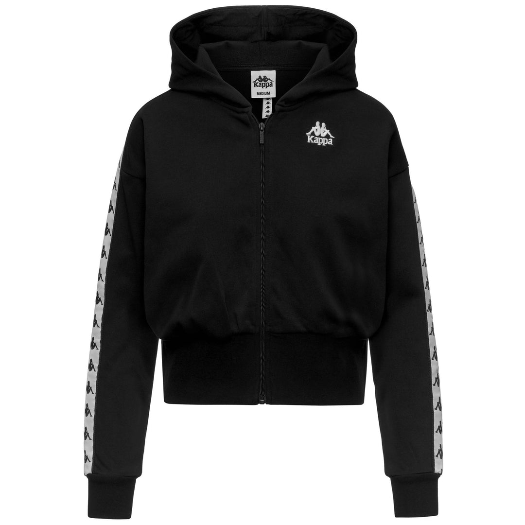 Sweat à capuche oversize noir pour femme en molleton français 01