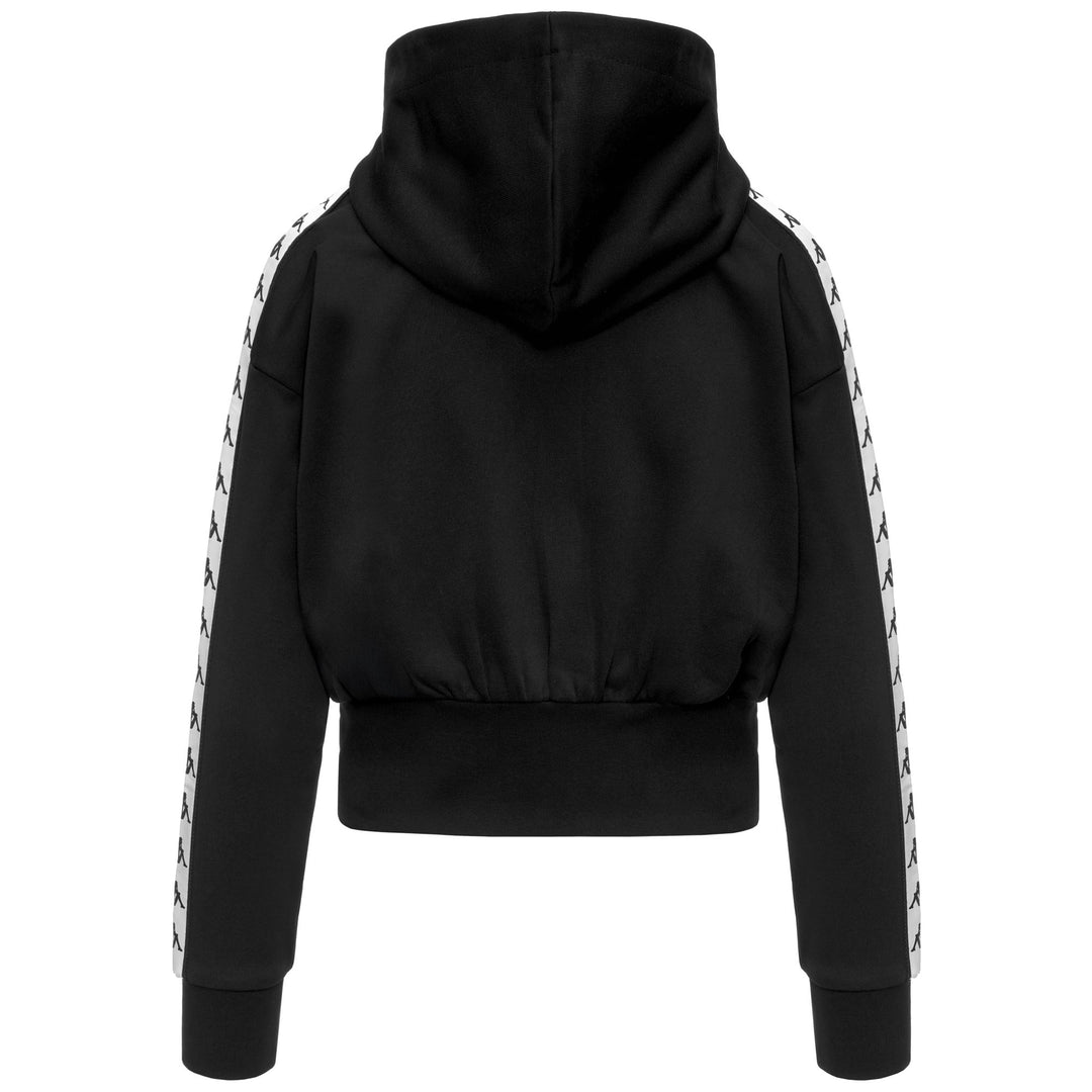 Felpa con cappuccio sportiva oversize da donna in French Terry nera main