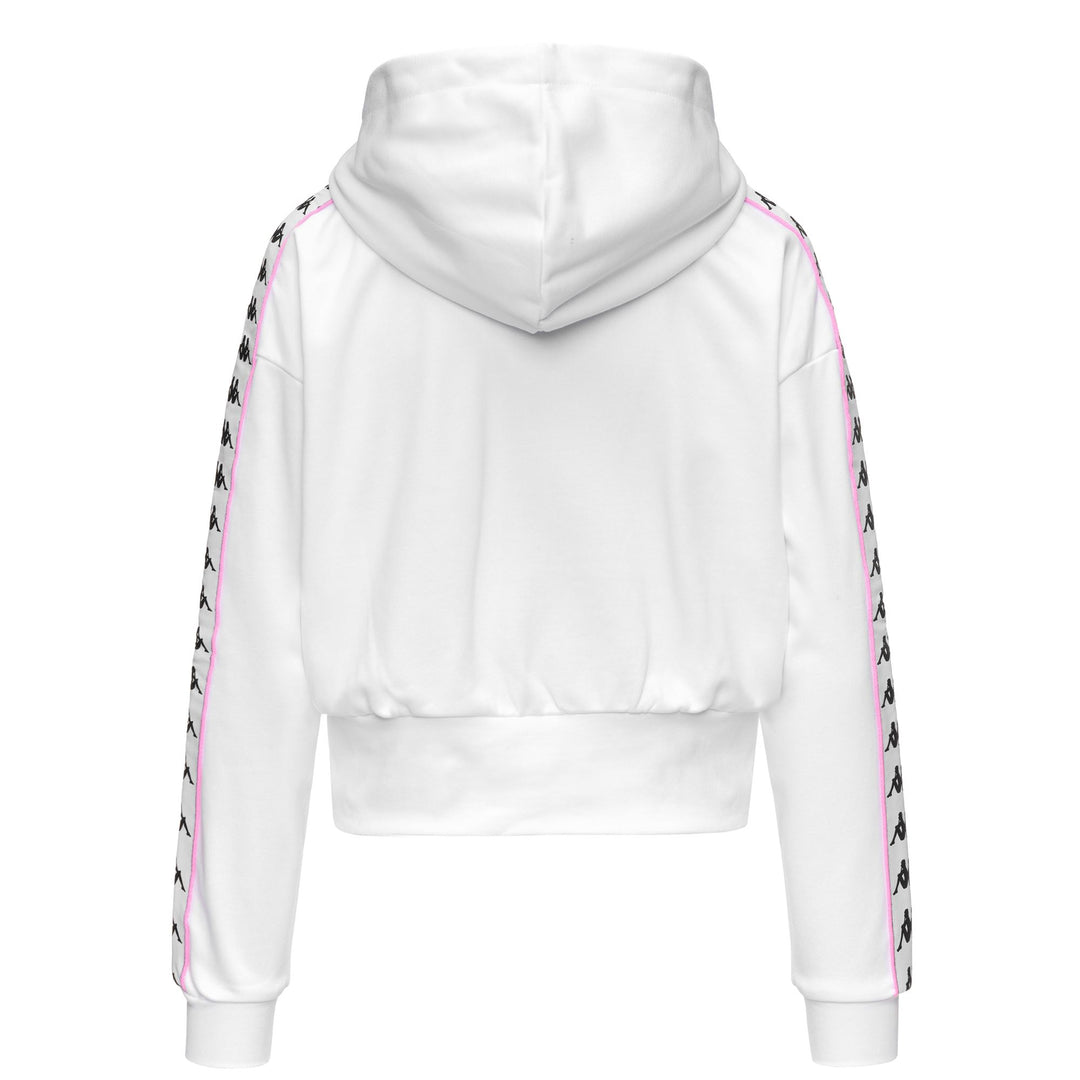 Sweat à capuche oversize blanc pour femme en molleton français main