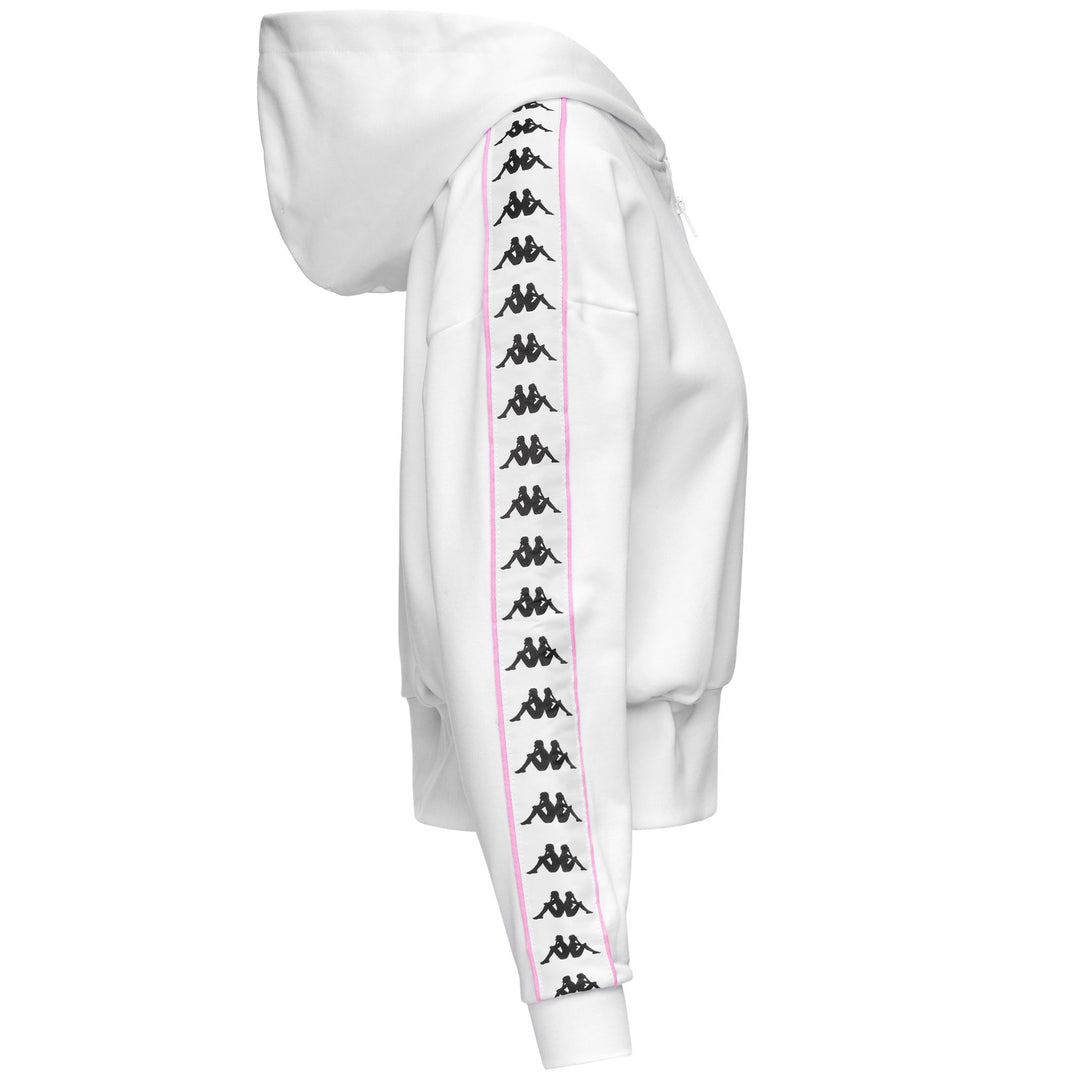 Sweat à capuche oversize blanc pour femme en molleton français main