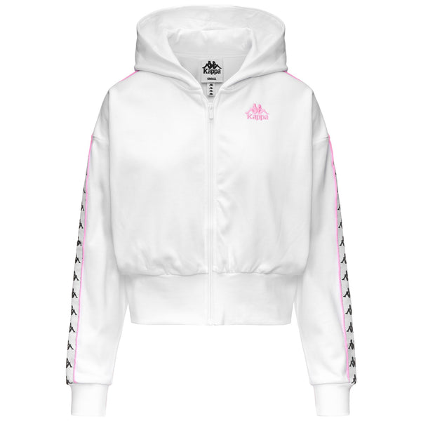 PINK HOUSE ブラウス パーカー 白 FREE SIZE White and Pink Women's Oversize Sportswear Hoodie | Kappa