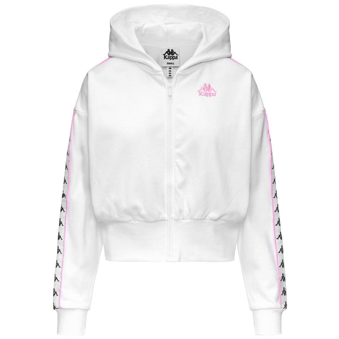 White and Pink Women's Oversize Sportswear Hoodie 01