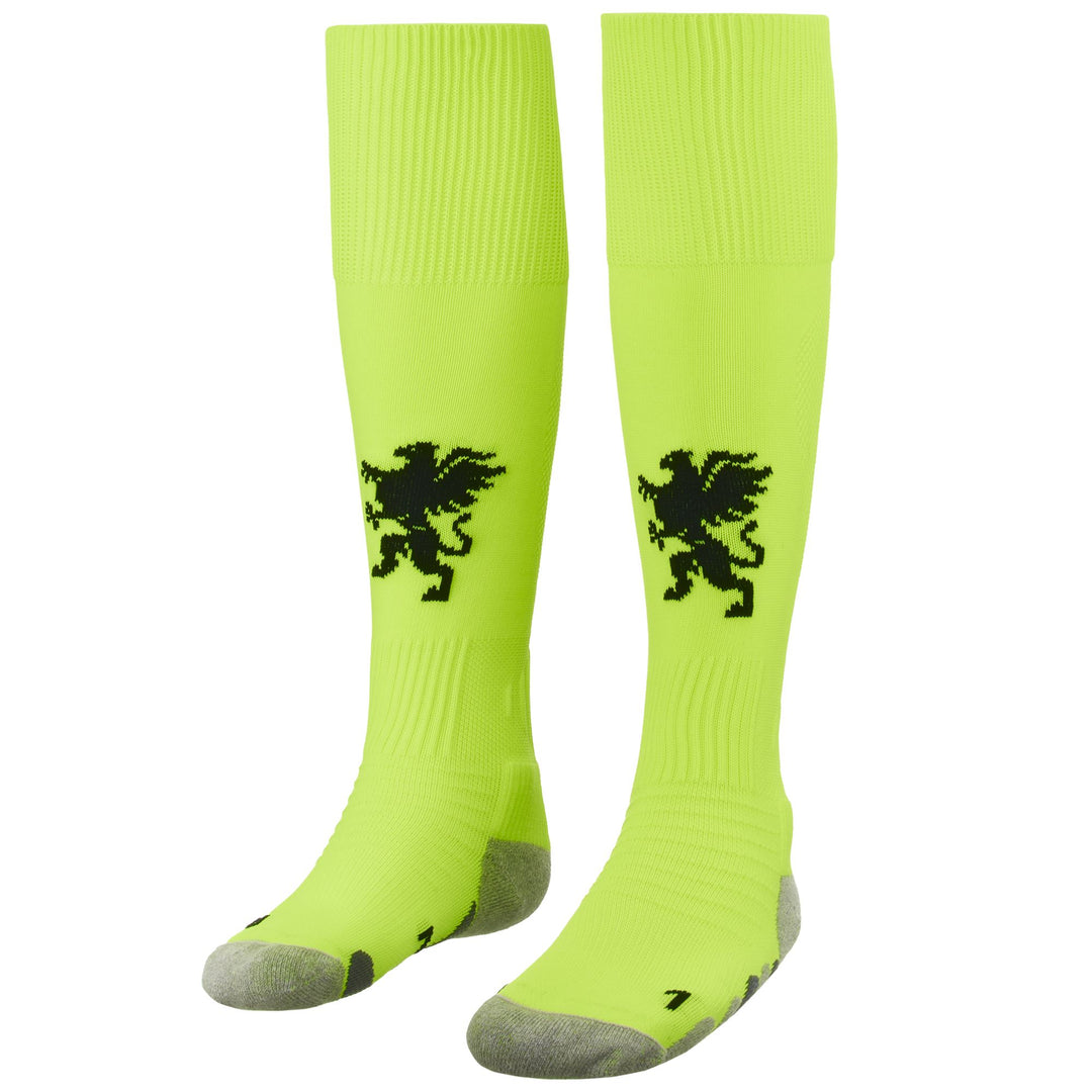Calcetines de fútbol hasta la rodilla para hombre, color verde neón, con amortiguación 01