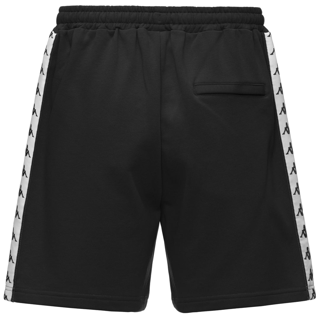 Short de sport noir pour homme, coupe confortable, avec bande jacquard main