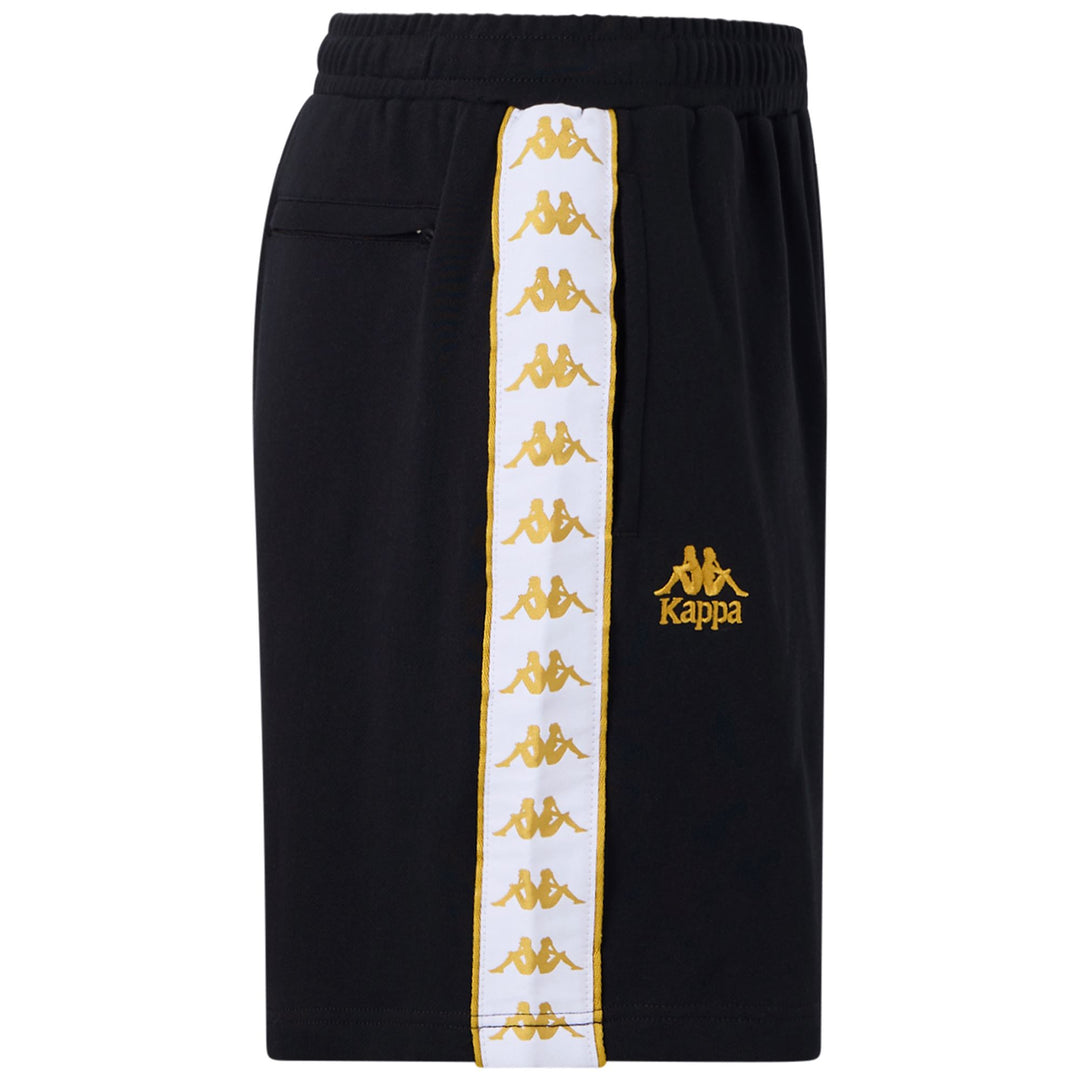 Short de sport noir pour homme, coupe confortable, avec bande jacquard main