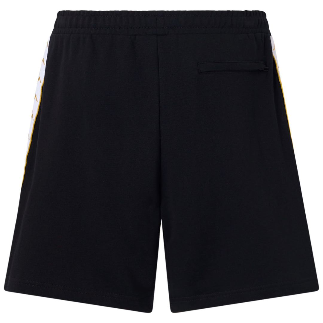 Short de sport noir pour homme, coupe confortable, avec bande jacquard main