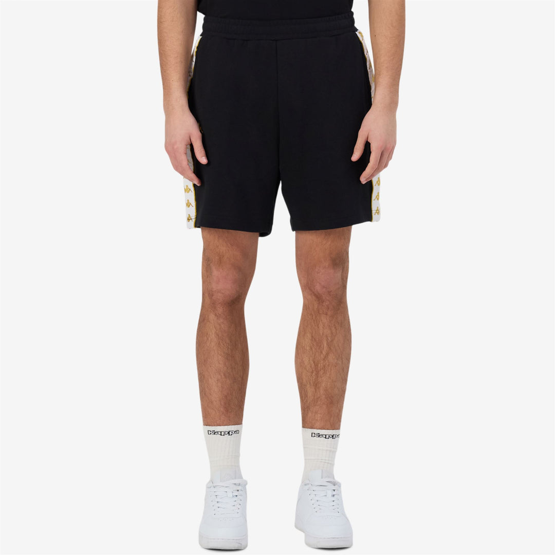 Black Men's Comfort Fit Sportswear Shorts with Jacquard Tape main