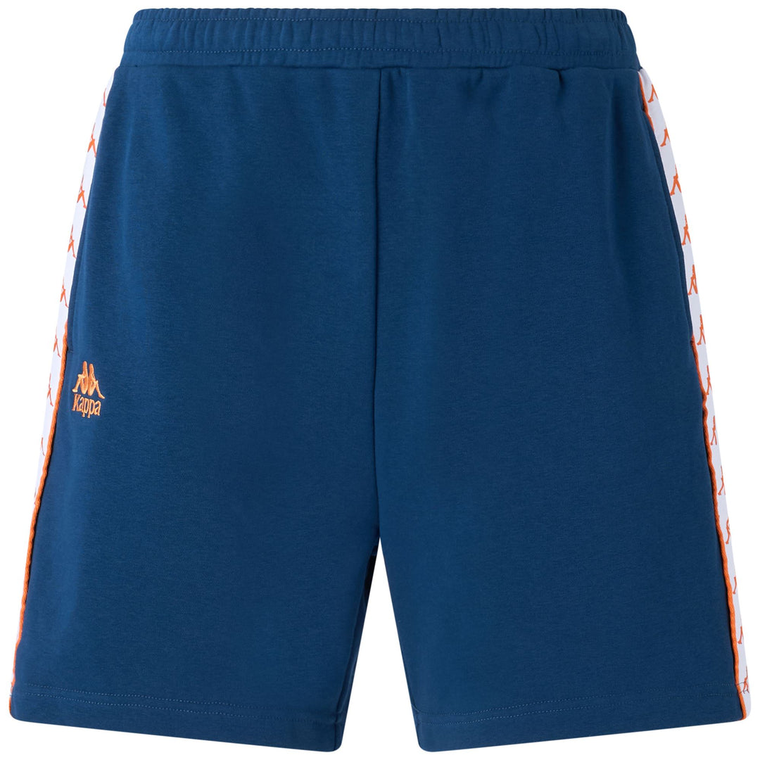 Pantalones cortos deportivos de calle para hombre, color azul oscuro y naranja, con bolsillos 01