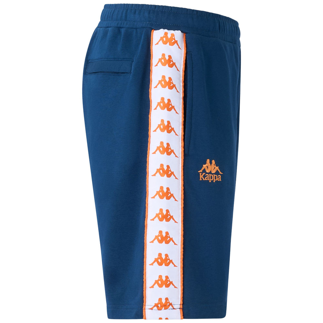Short de sport bleu pour homme, coupe confortable, avec bande jacquard main