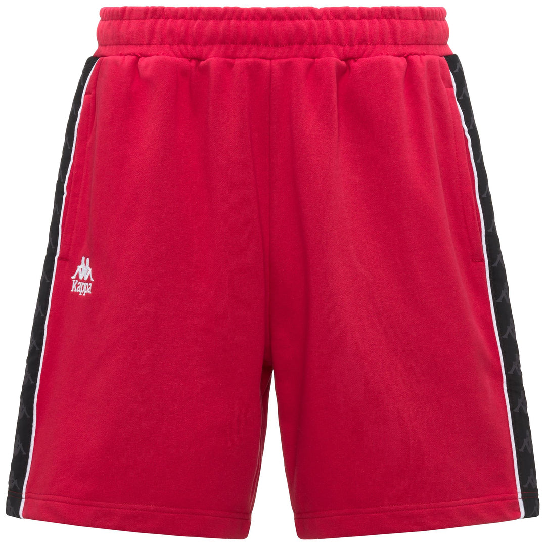 Red Men's Comfort Fit Sportswear Shorts with Jacquard Tape 01