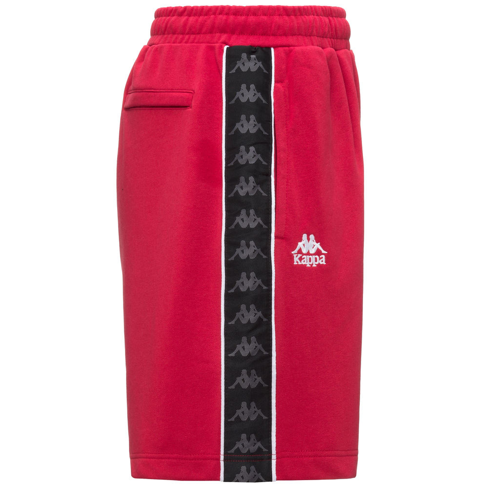 Red Men's Comfort Fit Sportswear Shorts with Jacquard Tape 02