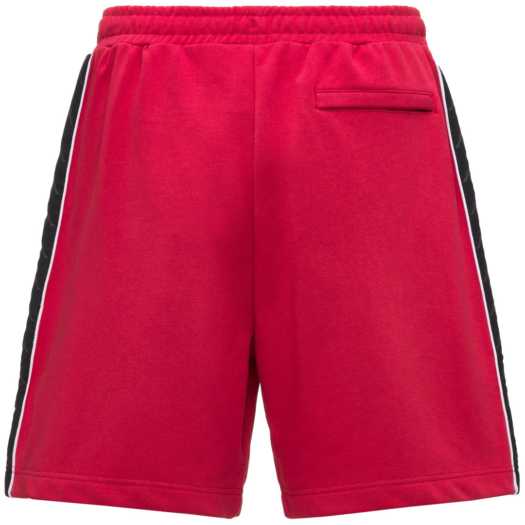 Short de sport rouge pour homme, coupe confort, avec bande jacquard main