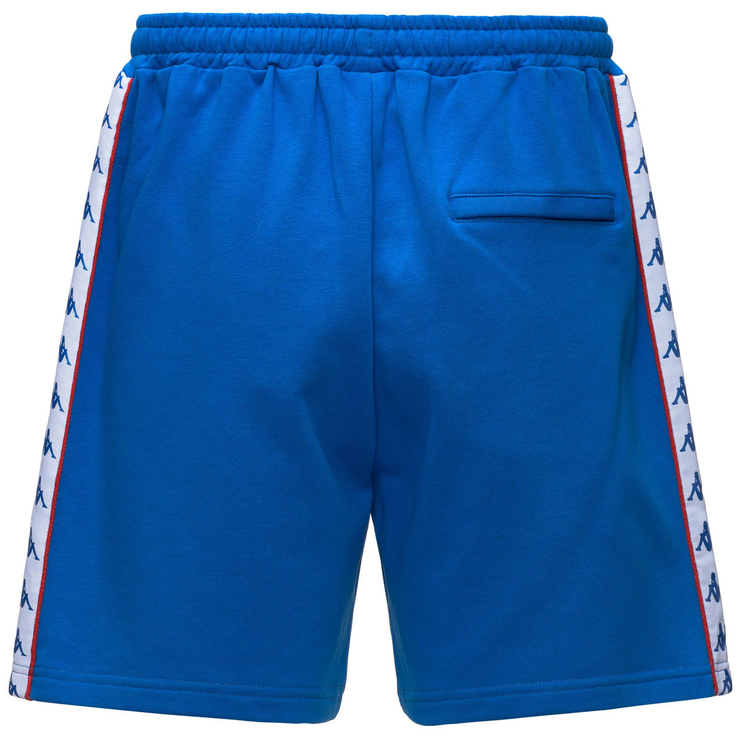 Short de sport bleu pour homme, coupe confortable, avec passepoil main