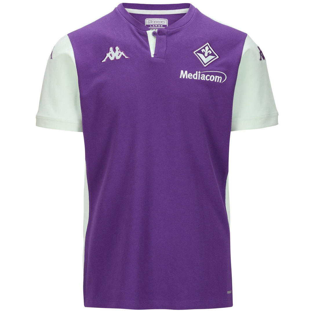 Polo da Calcio Slim Fit Uomo Viola in Cotone Biologico 01