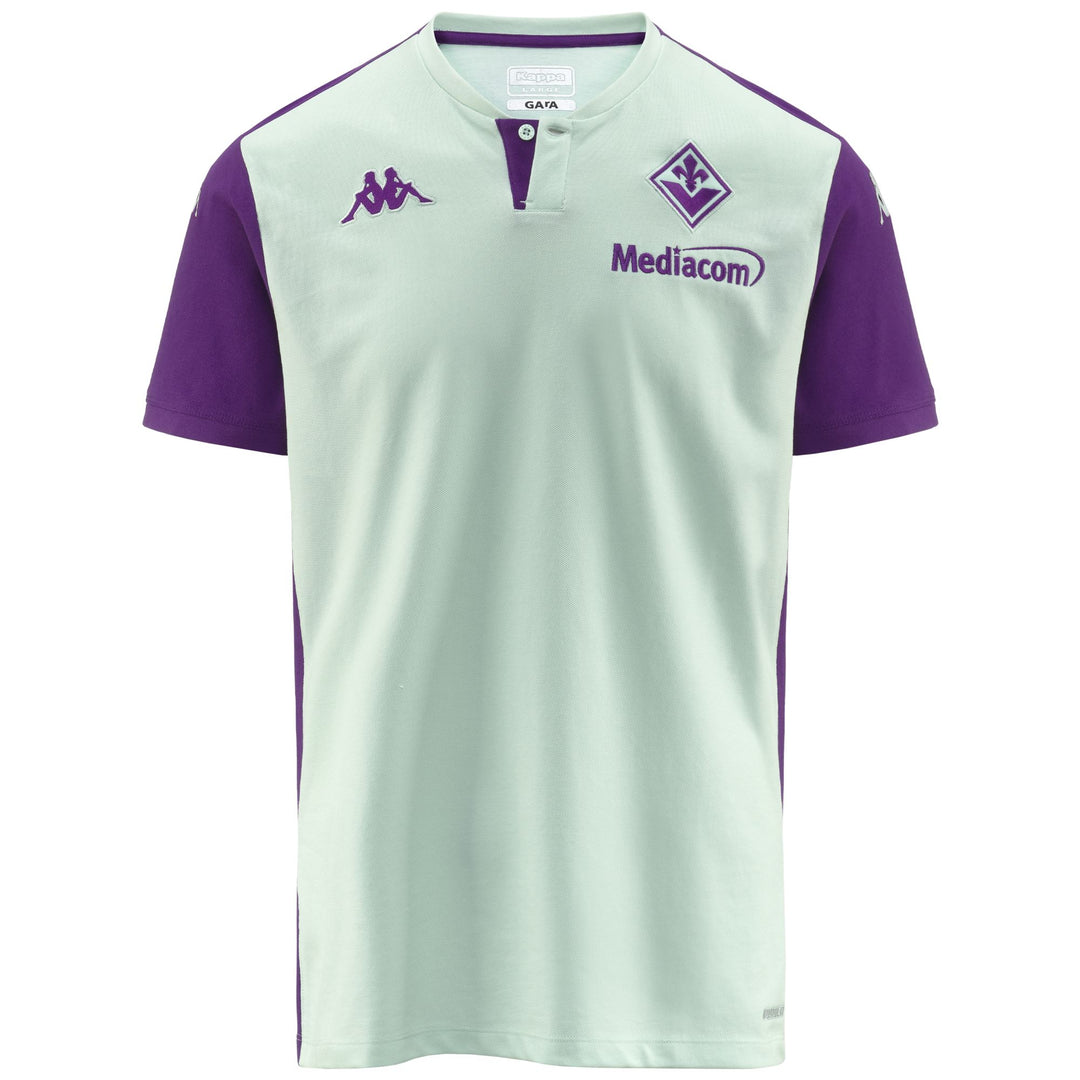 Green Men's Slim Fit ACF Fiorentina Polo Shirt in Piquè Fabric 01