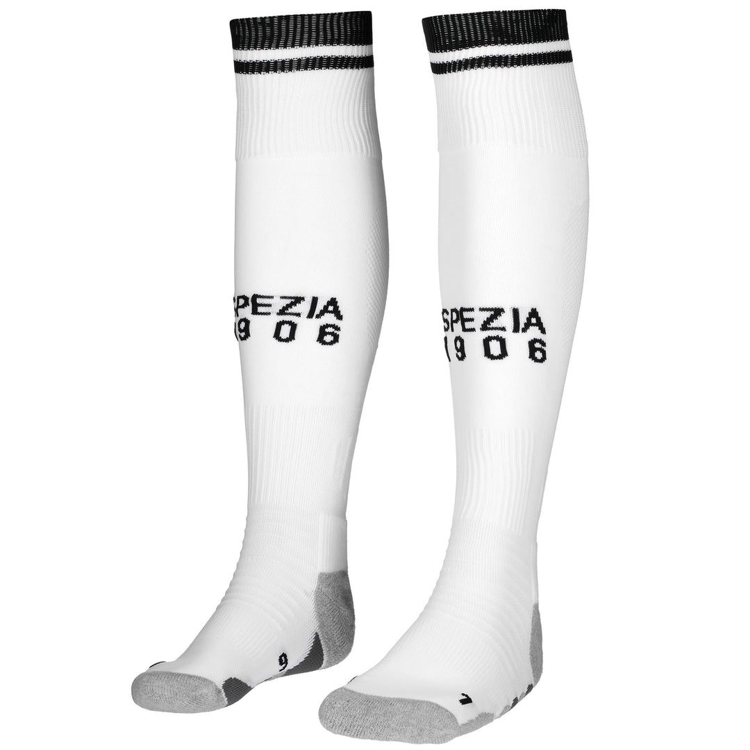 Black and White Men's Knee High Football Socks with Cushioning 01