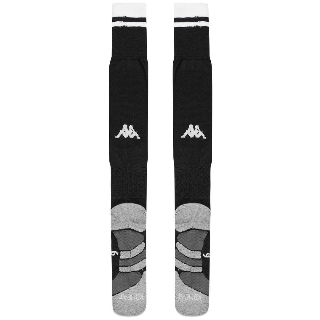 Black and White Men's Knee High Football Socks with Cushioning main