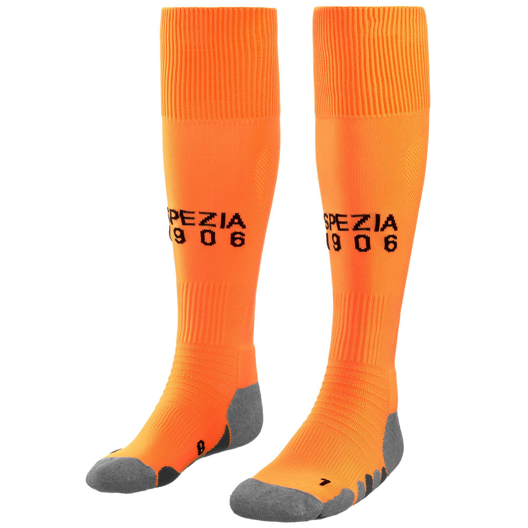 Calzini da calcio alti fino al ginocchio da uomo, giallo neon, con imbottitura 01