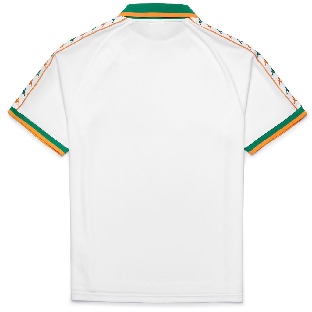 White Men's Comfort Fit Sportswear Polo Shirt with Jacquard Tapes