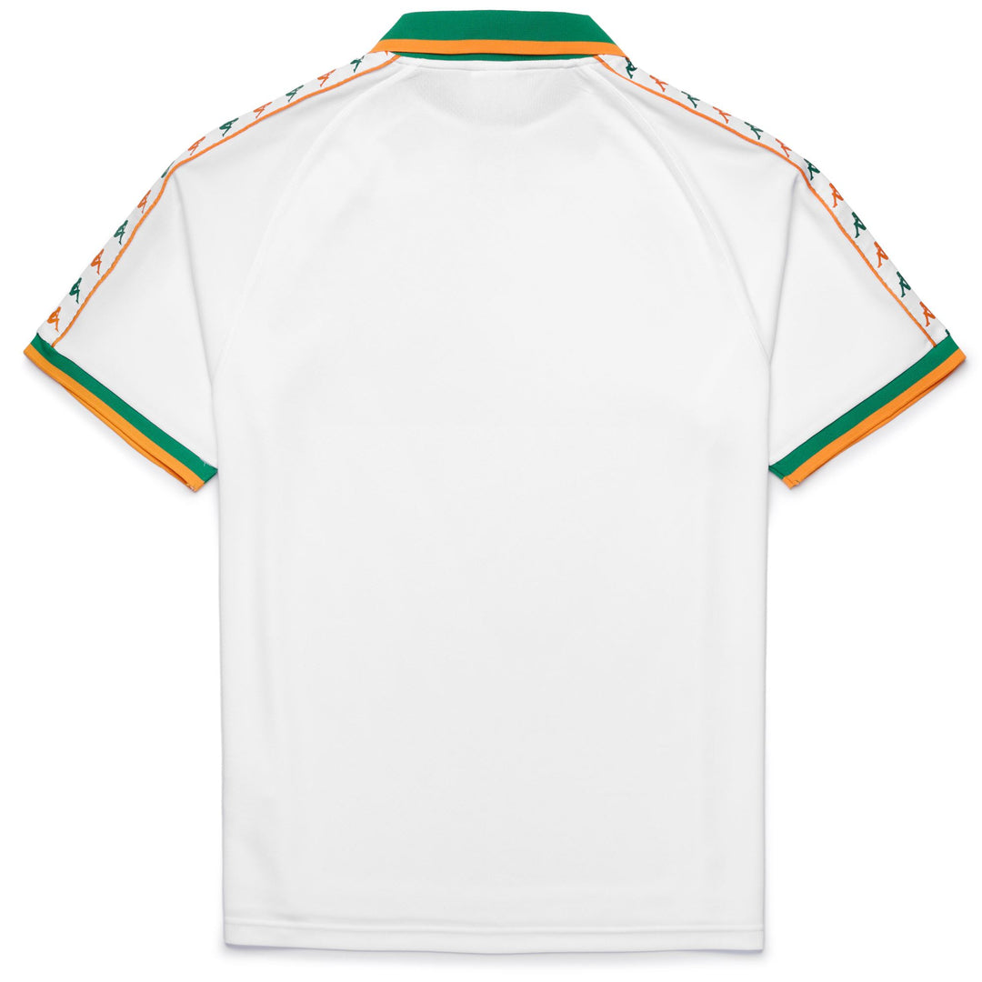 Polo de sport blanc pour homme, coupe confortable, avec bandes jacquard main