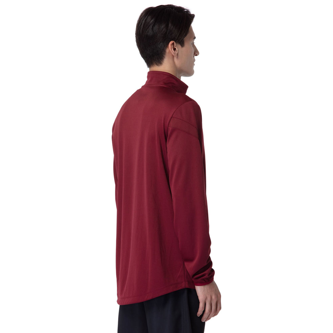 Red Men's Fleece Football Jacket with Slim Fit and Zippered Pockets main