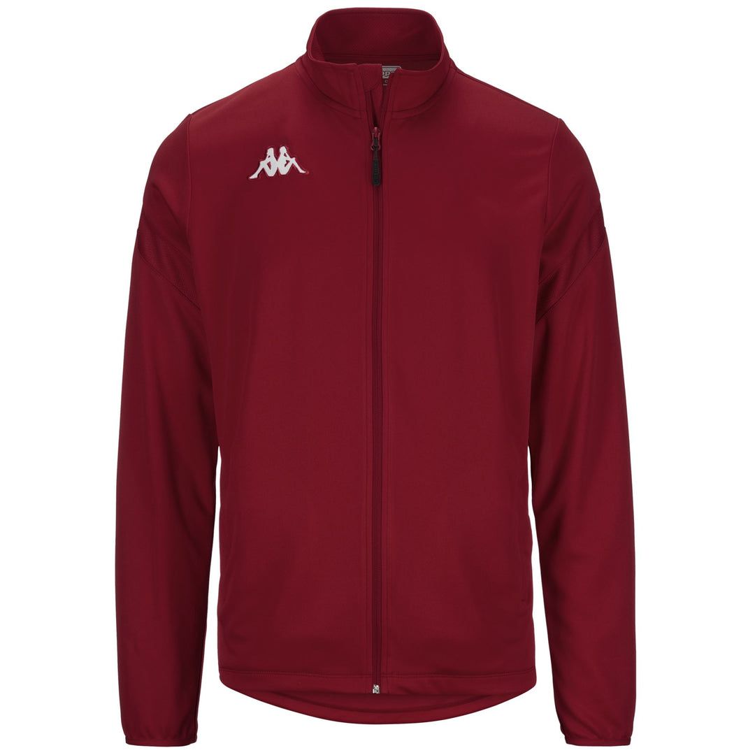 Chaqueta de fútbol polar roja para hombre, corte ajustado y bolsillos con cremallera 01