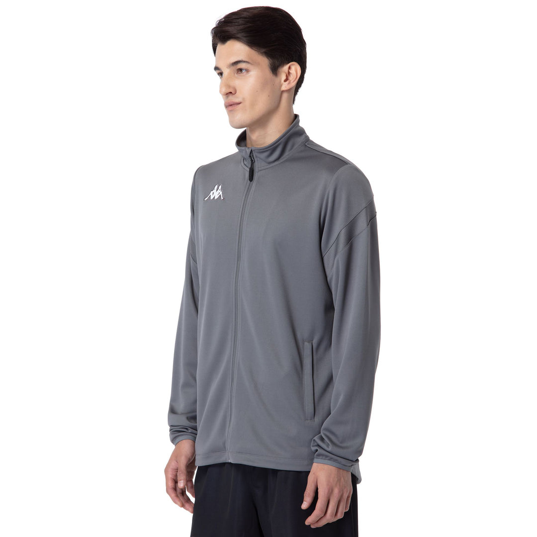 Smoky Grey Men's Football Fleece Jacket with Slim Fit Design main