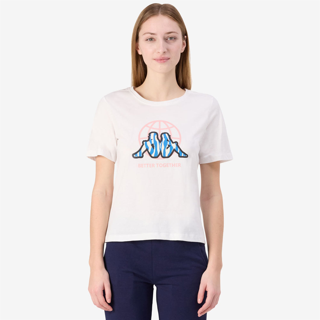 Grey White Women's Sportstyle T-Shirt with Graphic Print main