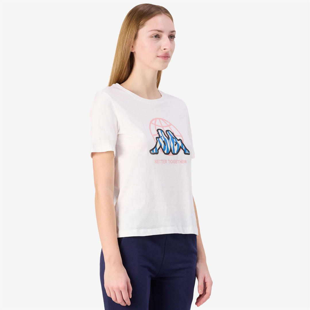 Grey White Women's Sportstyle T-Shirt with Graphic Print main