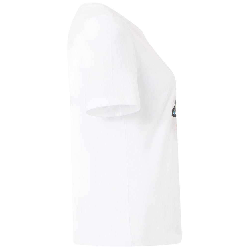 Grey White Women's Sportstyle T-Shirt with Graphic Print 02