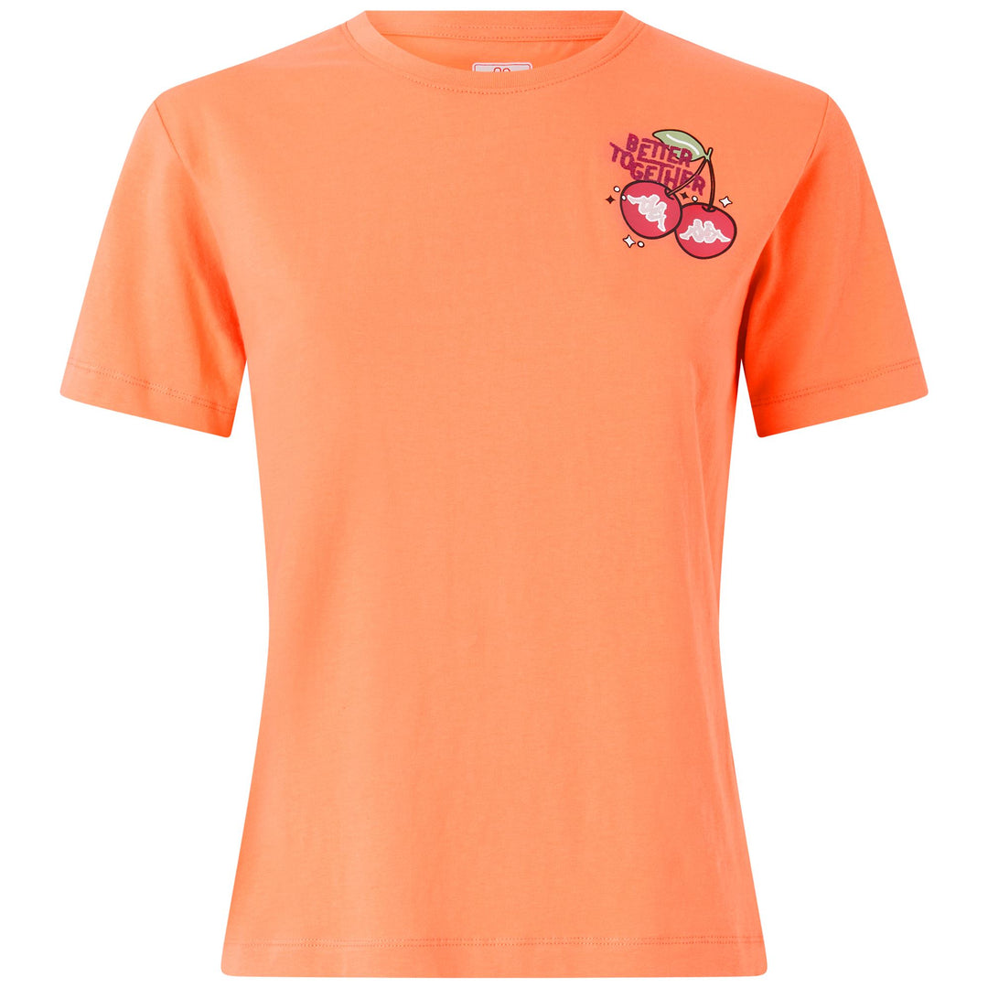 Coral red Women's Sportstyle T-Shirt with Graphic Print 01