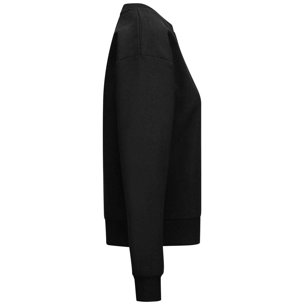 Suéter polar negro para mujer con logotipo bordado 02