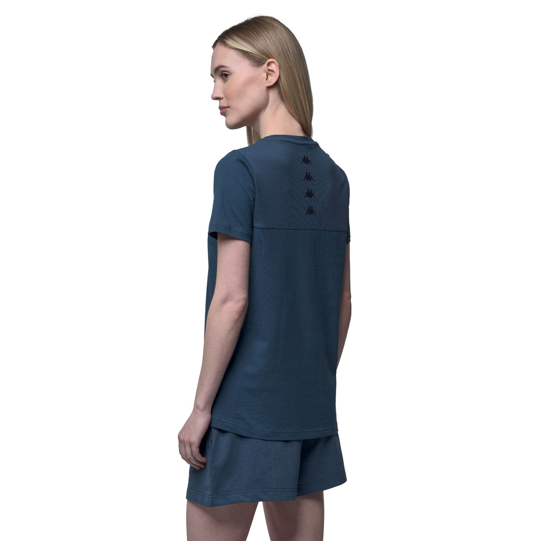 Blue Women's Regular Fit T-Shirt with Mesh Insert for Training main