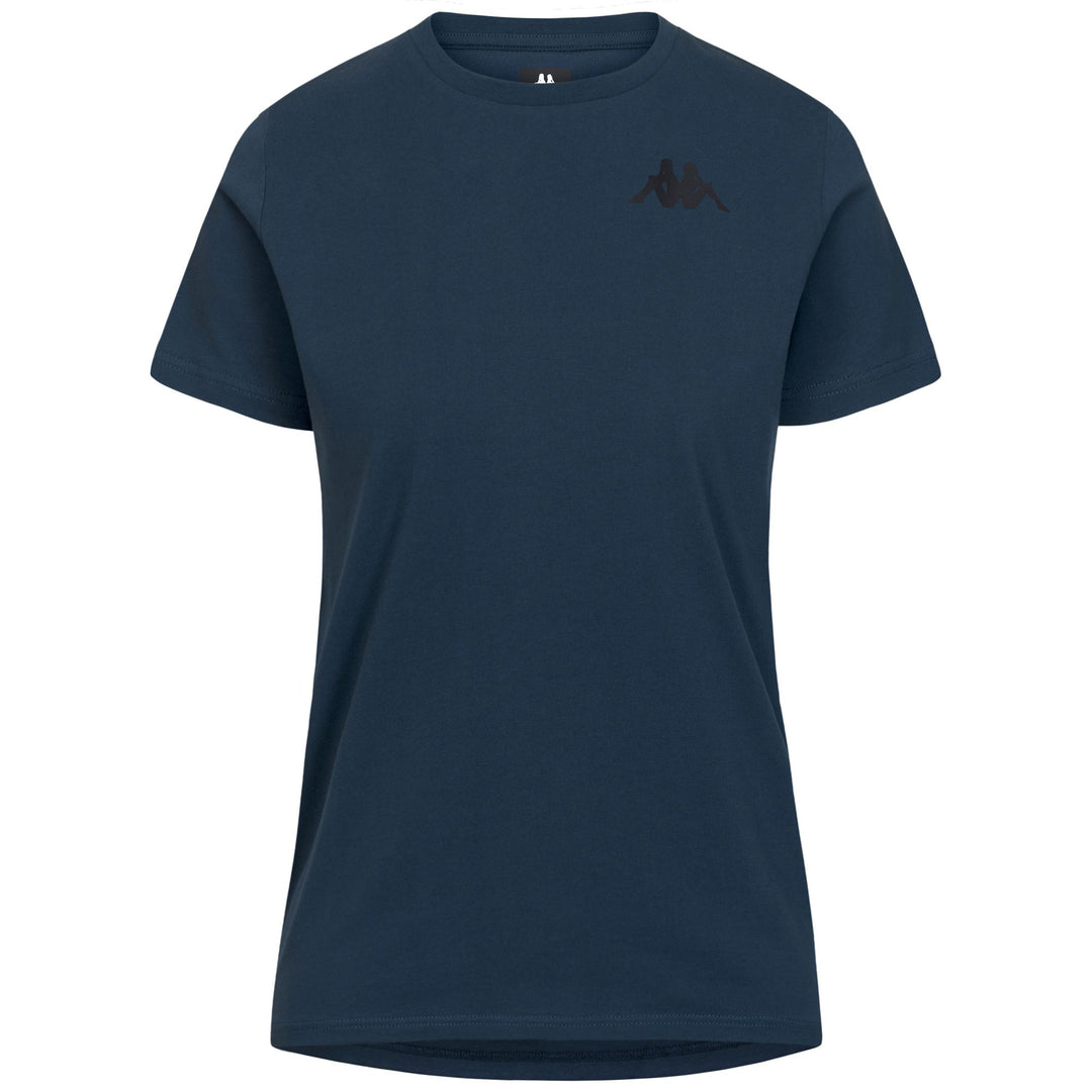 T-shirt blu da donna a vestibilità regolare con inserto in rete per l'allenamento main