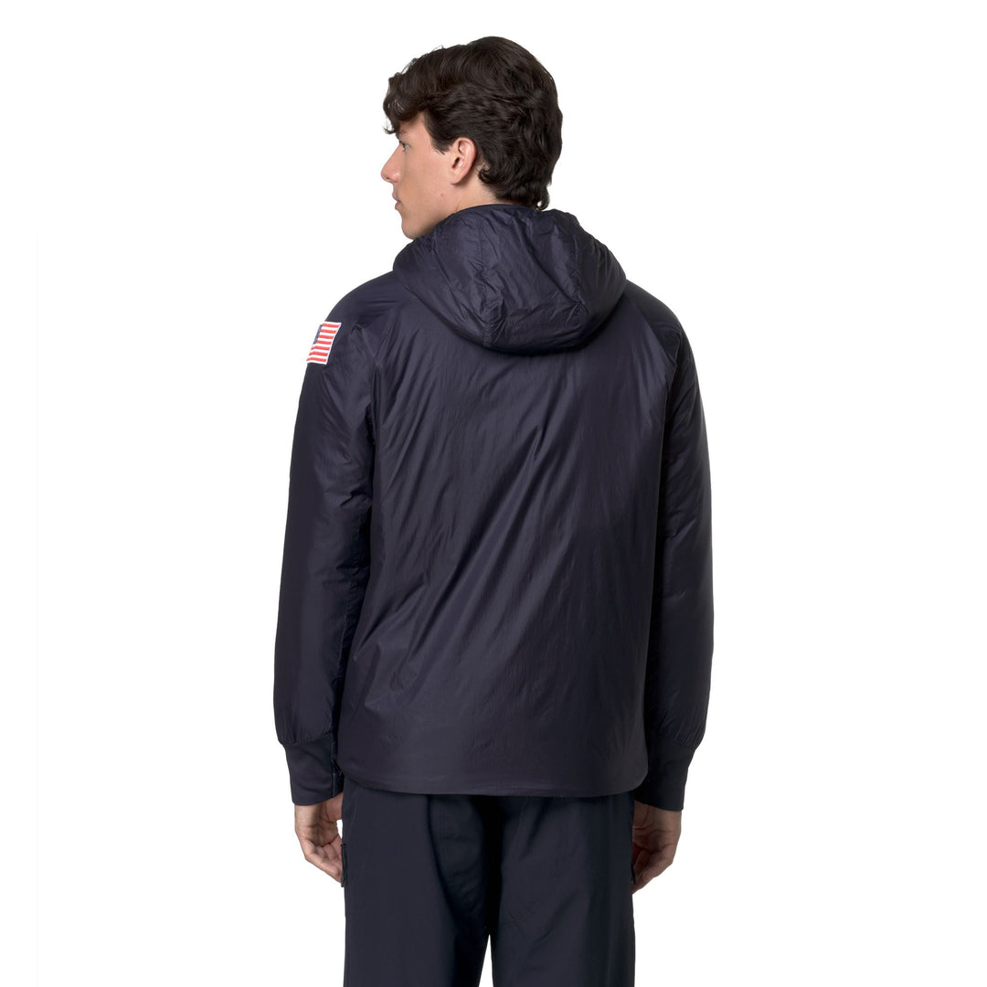 Giacca da sci unisex blu con cappuccio e tasche con cerniera main