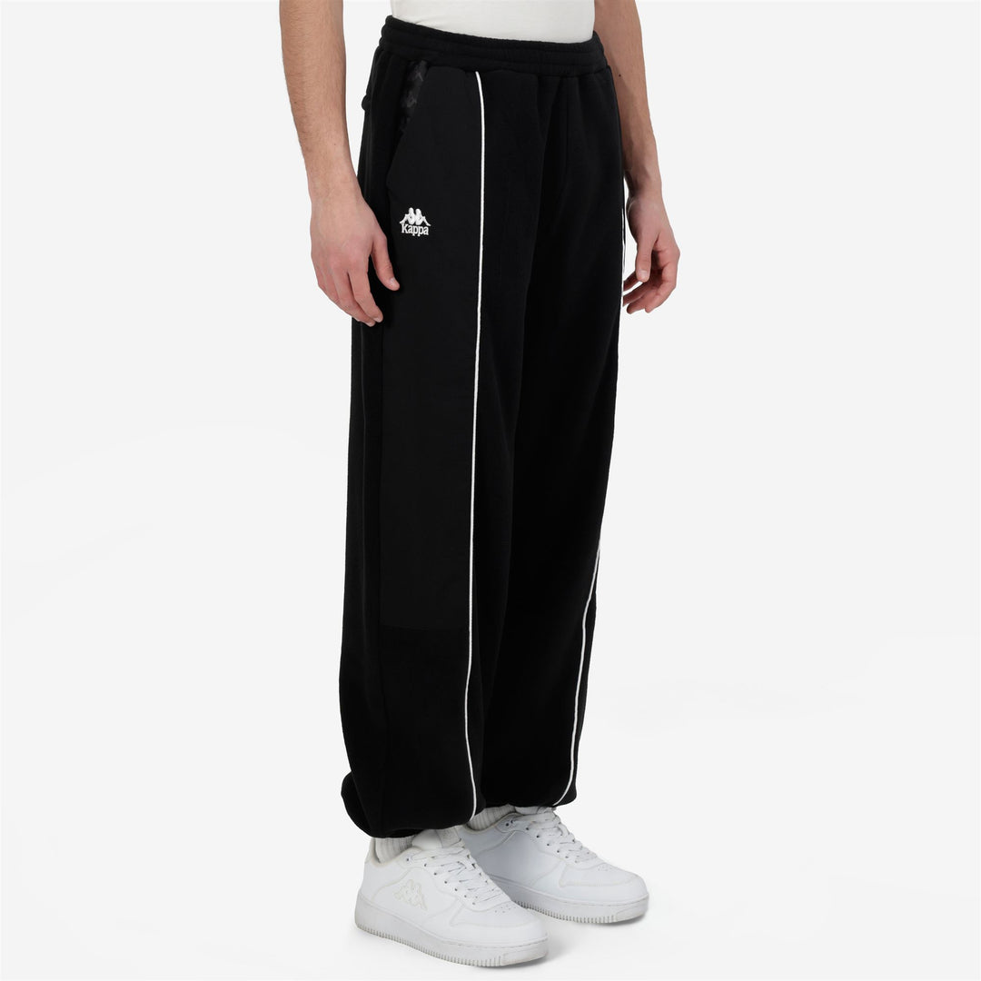 Black and White Men's Sport Fleece Trousers with Pockets main