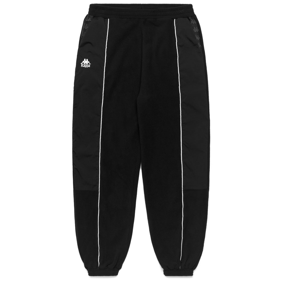 Black and White Men's Sport Fleece Trousers with Pockets 01