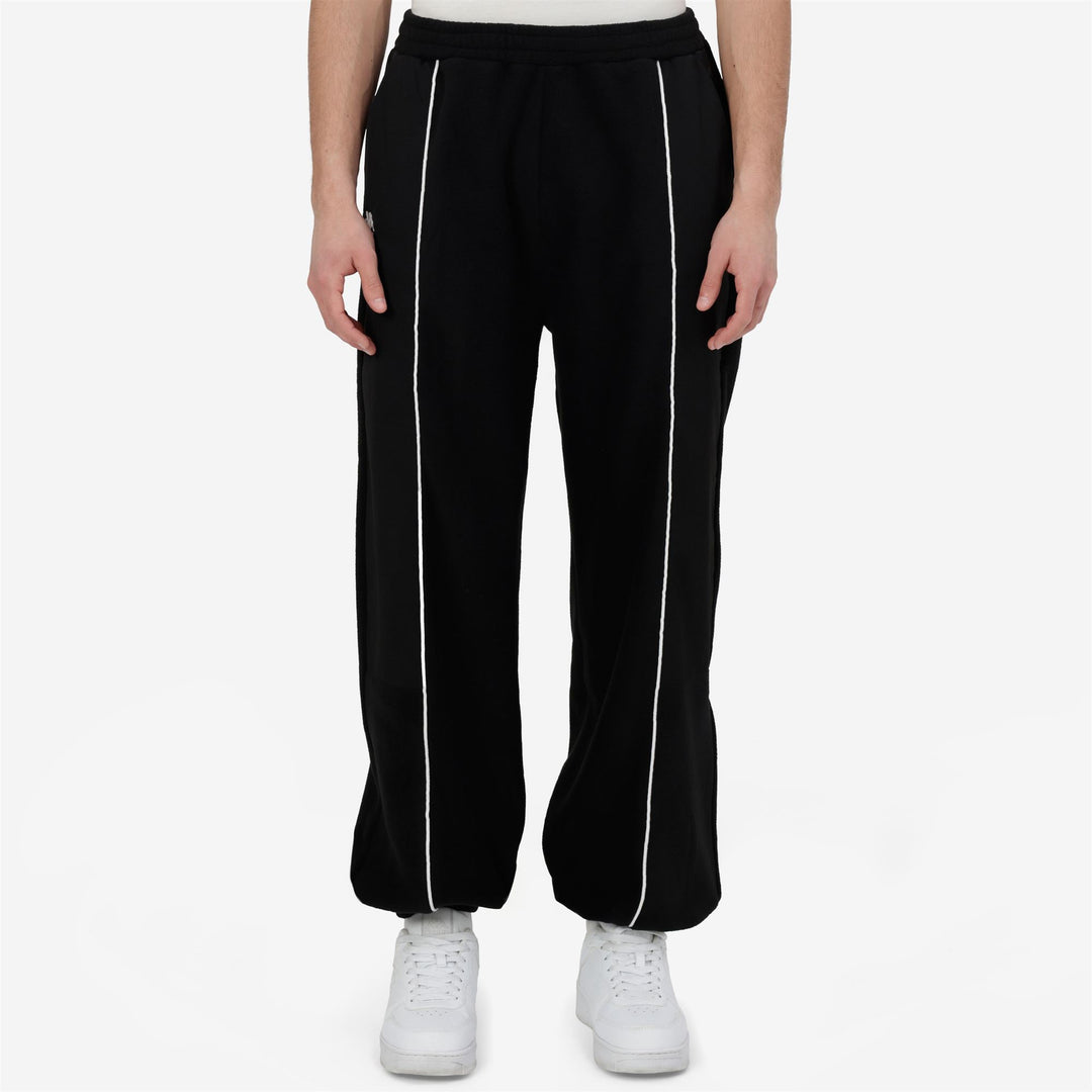 Black and White Men's Sport Fleece Trousers with Pockets main