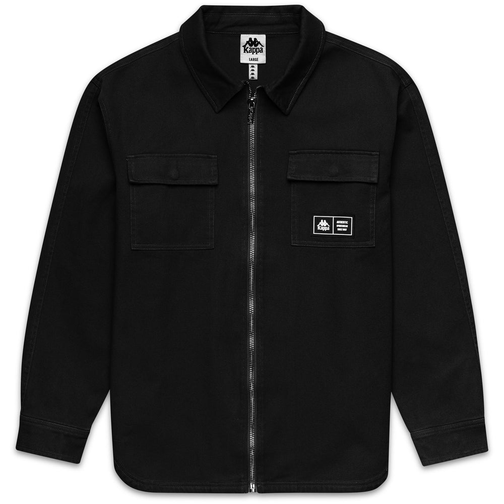 Camicia sportiva da uomo nera in twill, vestibilità comoda 02